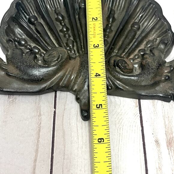 Scalloped Shell Wall Decor Wood Vtg 9.5" X 5.5" Hollywood Regency MCM Vintage - Picture 6 of 7